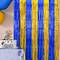 2-Pack Navy Blue & Gold Foil Fringe Curtains 3.3x6.6ft Party Backdrop Decorations